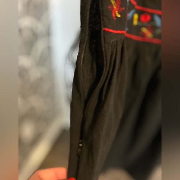 Floral embroidered Flutter sleeve BohoChic feminine Dress Sz Med Black - SHEIN - Picture 6 of 7